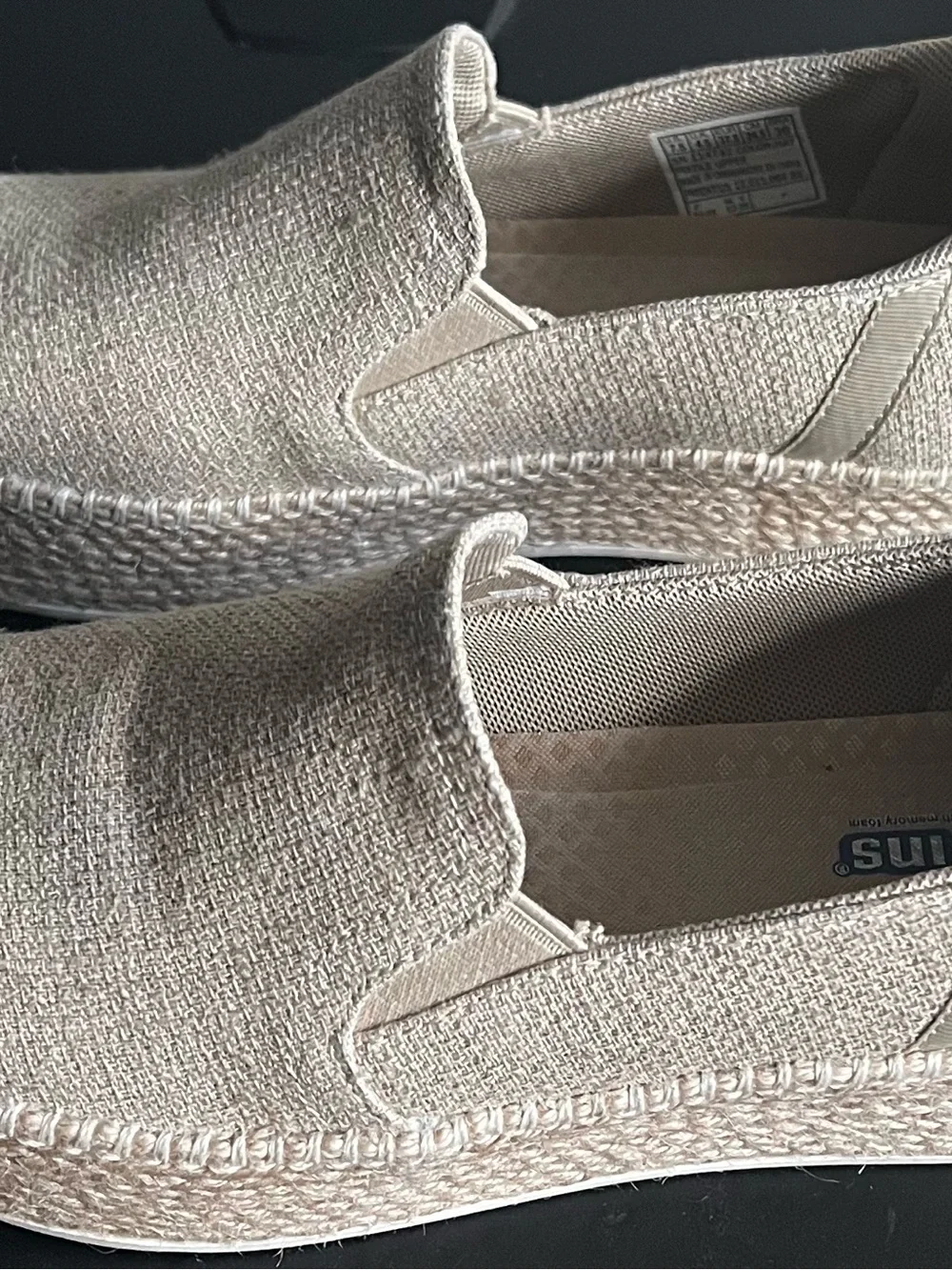 Skechers Natural Beige Slip-On Memory Foam Shoe